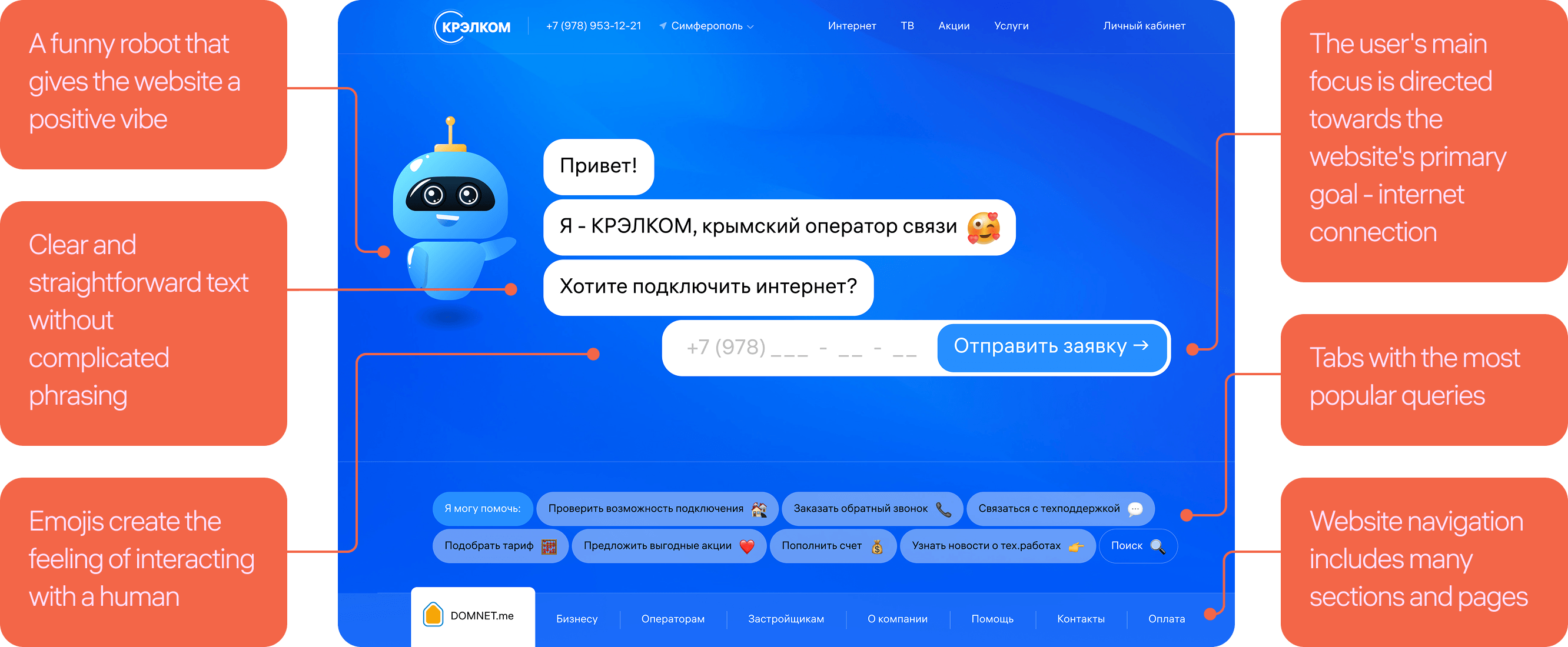 Krelcom conversational homepage annotations