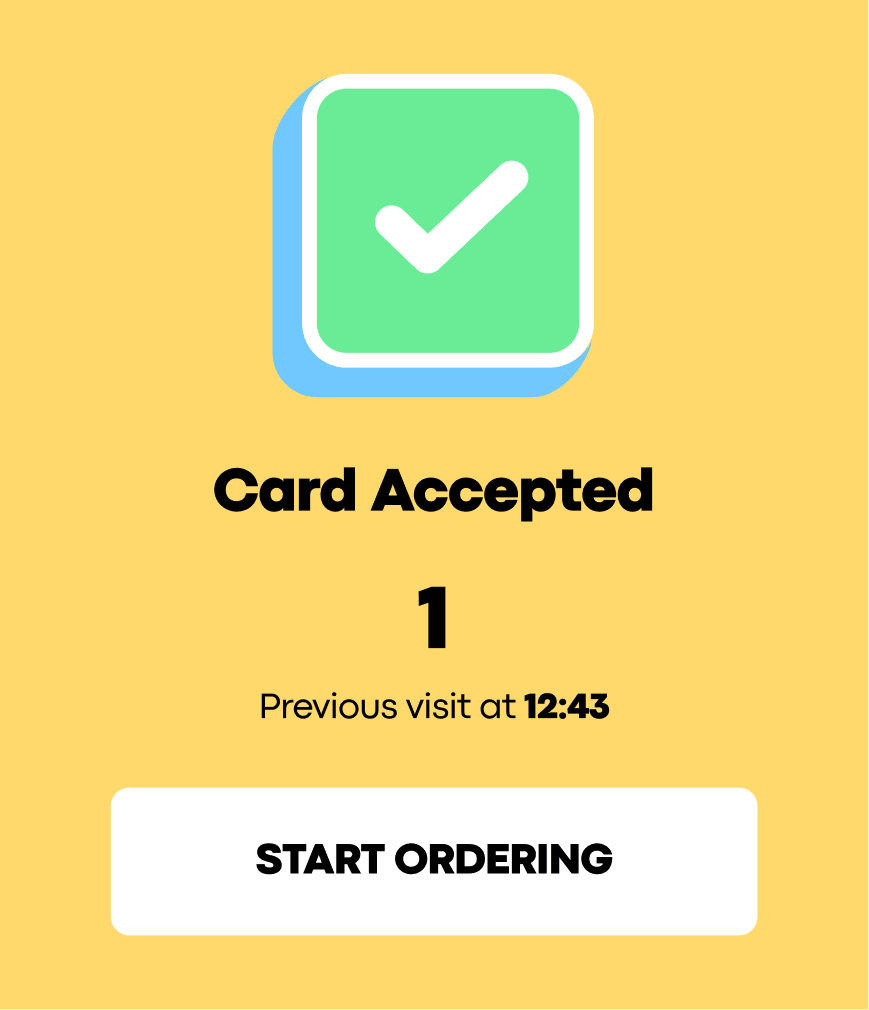 Corporate card recognition state in the kiosk flow